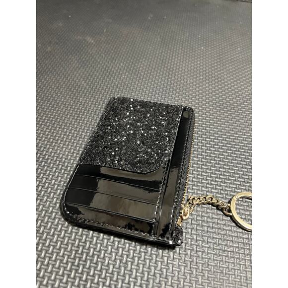 KATE‎ SPADE NEW YORK ODETTE SMALL L-ZIP BLACK GLITTER CARD HOLDER - Picture 4 of 8